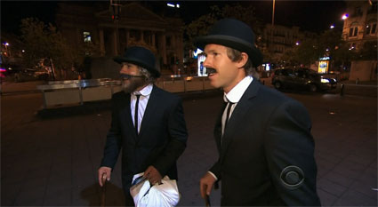 Andy and Tommy think they are Charlie Chaplin