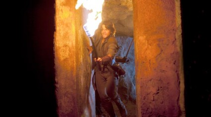 Richard Cypher searches a tomb for Cara and Kahlan in "Desecrated."