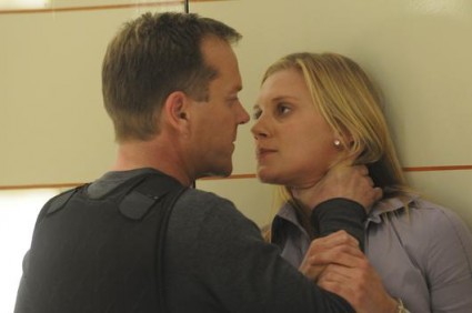 Jack Bauer (Kiefer Sutherland) threatens Dana Walsh (Katee Sackhoff).
