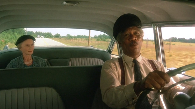 Jessica Tandy and Morgan Freeman in "Driving Miss Daisy"